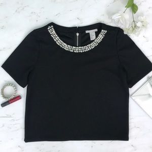 Jeweled Neck Top